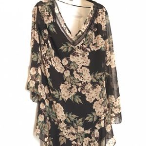 Paper Crane floral v neck dress